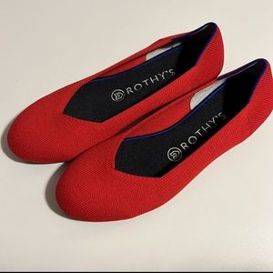 Rothy's Red Round Toe Flats Sz 8